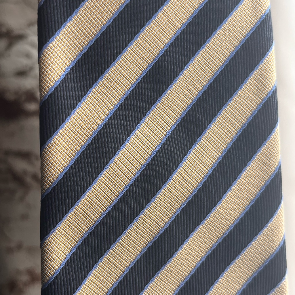 Givenchy Striped Black And Gold Men's Tie Nwt